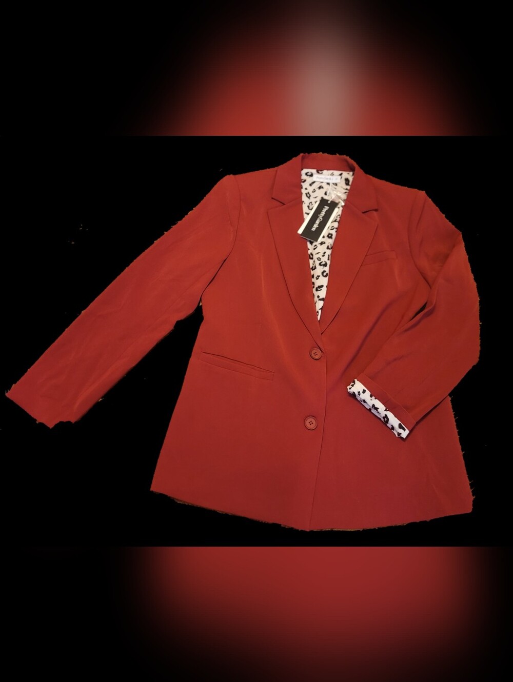 Pretty Garden Women’s Brick Red Tailored Single-Breasted Blazer NWT M